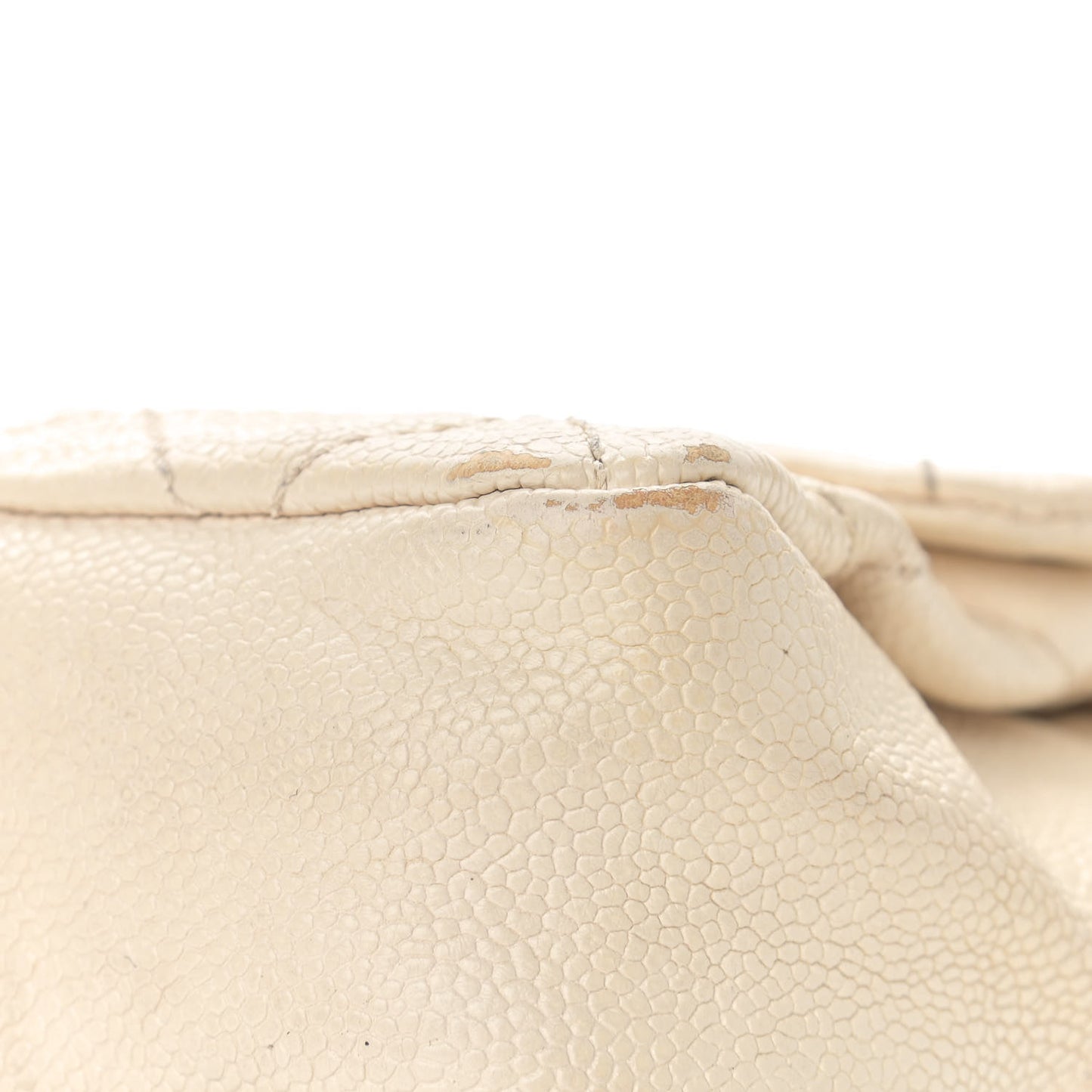 Caviar Quilted Medium Simply CC Flap White