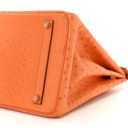 Hermes Ostrich Birkin 35 Orange 10 of 16