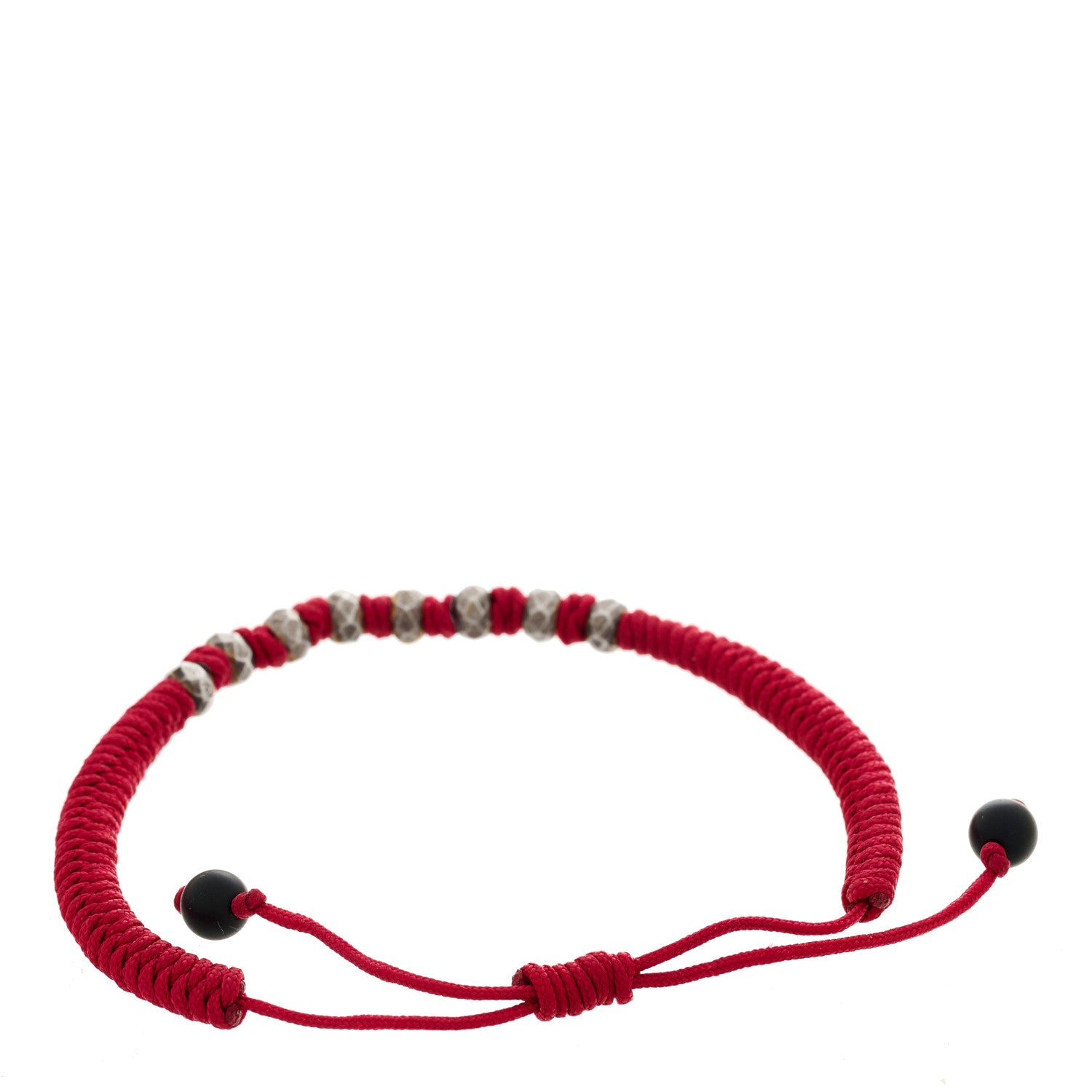 David Yurman Sterling Silver Nylon Fortune Woven Bracelet Red 2 of 3