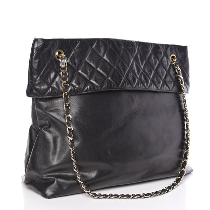 Chanel Calfskin Quilted Large Shoulder Bag Black 3 of 23