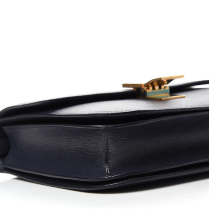 Celine Liege Calfskin Medium Classic Box Flap Bag Dark Blue 6 of 11