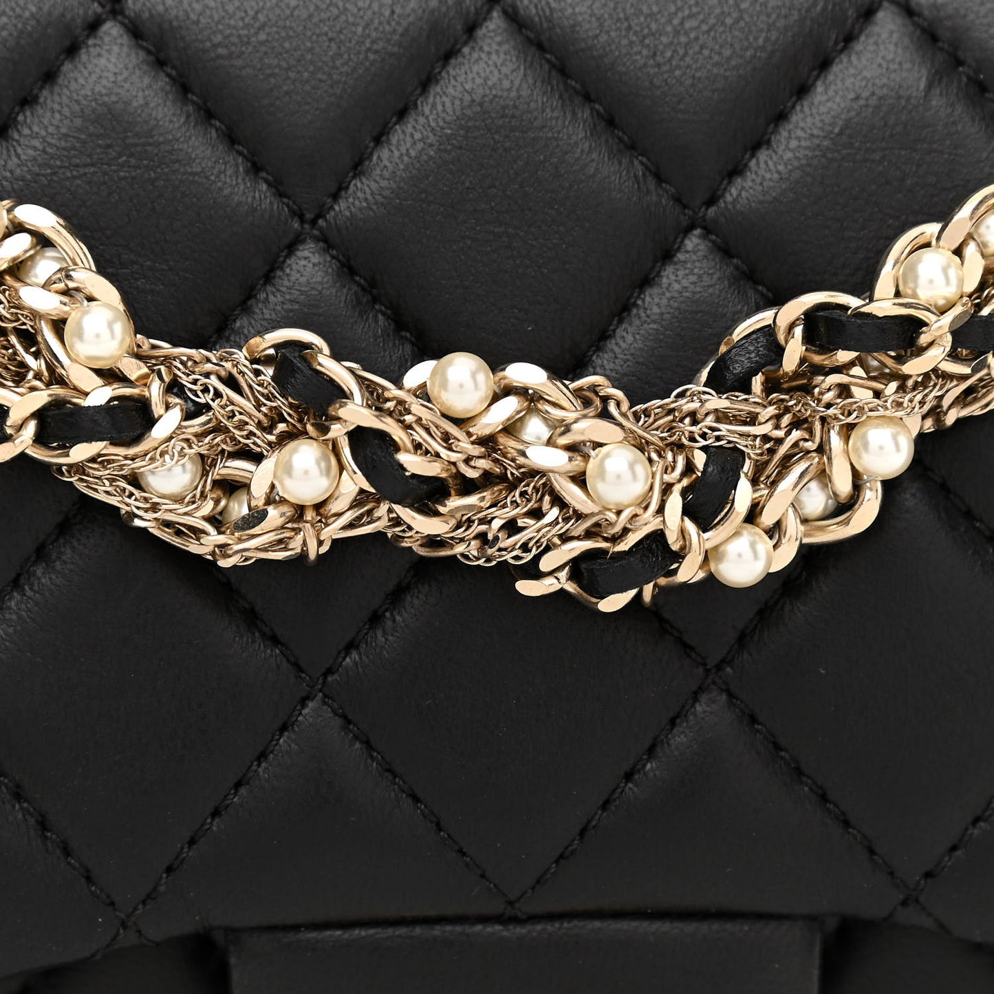 Lambskin Medium Westminster Pearl Flap Black