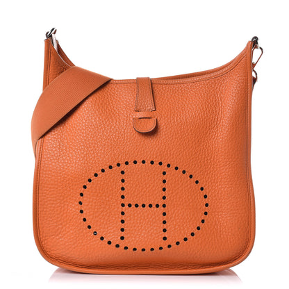 Hermes Taurillon Clemence Evelyne II PM Orange 1 of 14