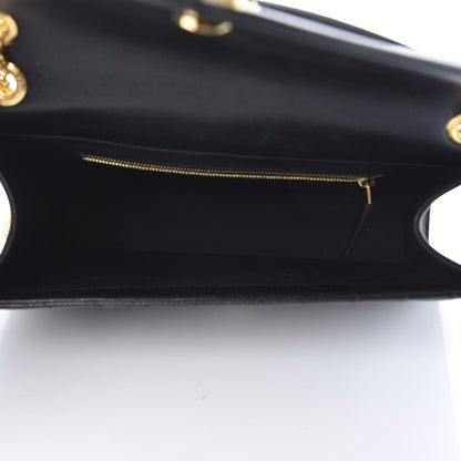 Saint Laurent Grain De Poudre Matelasse Chevron Large Monogram Satchel Black 5 of 10
