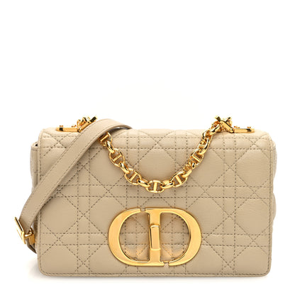 Christian Dior Calfskin Cannage Small Caro Bag Beige 1 of 9