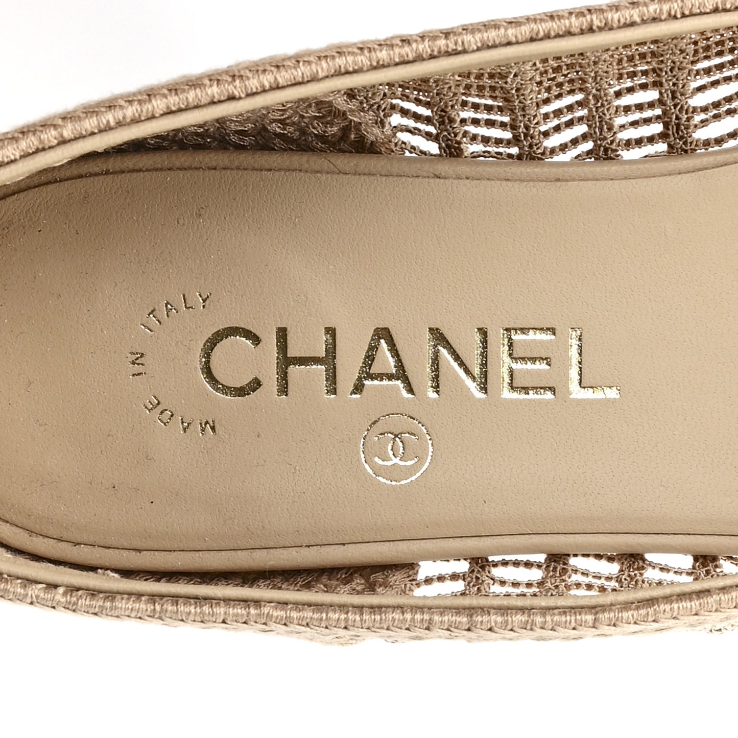 Raffia Cap Toe Ballerina Flats 39 Beige