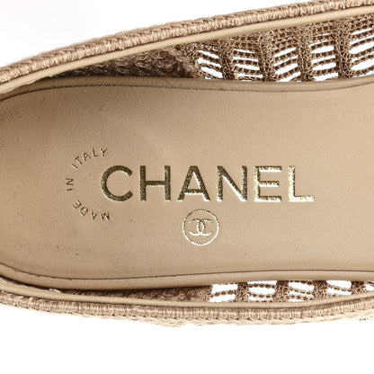 Chanel Raffia Cap Toe Ballerina Flats 39 Beige 8 of 8