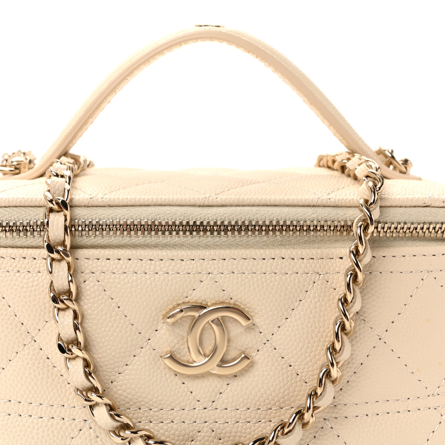 Chanel Caviar Quilted Trendy Handle Mini Vanity Ecru 8 of 11
