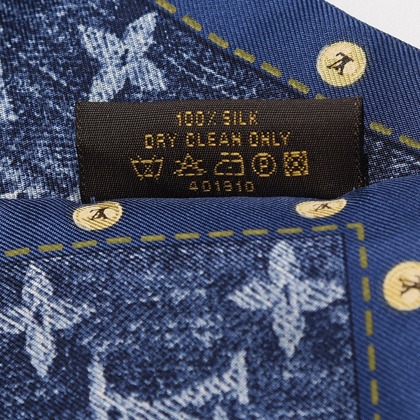 Silk Monogram Denim Bandeau Blue