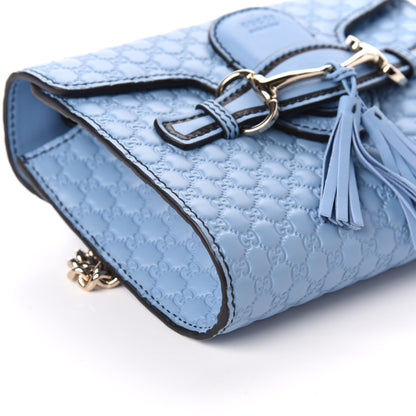 Gucci Soft Microguccissima Mini Emily Chain Shoulder Bag Mineral Blue 7 of 8