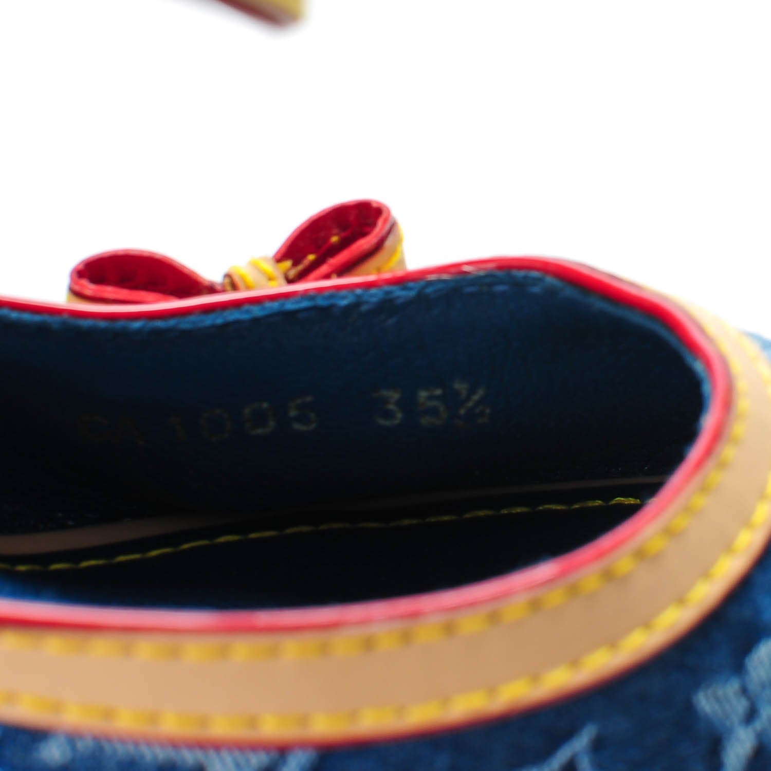 Louis Vuitton Denim Bow Espadrille Wedges 35.5 Blue 8 of 9