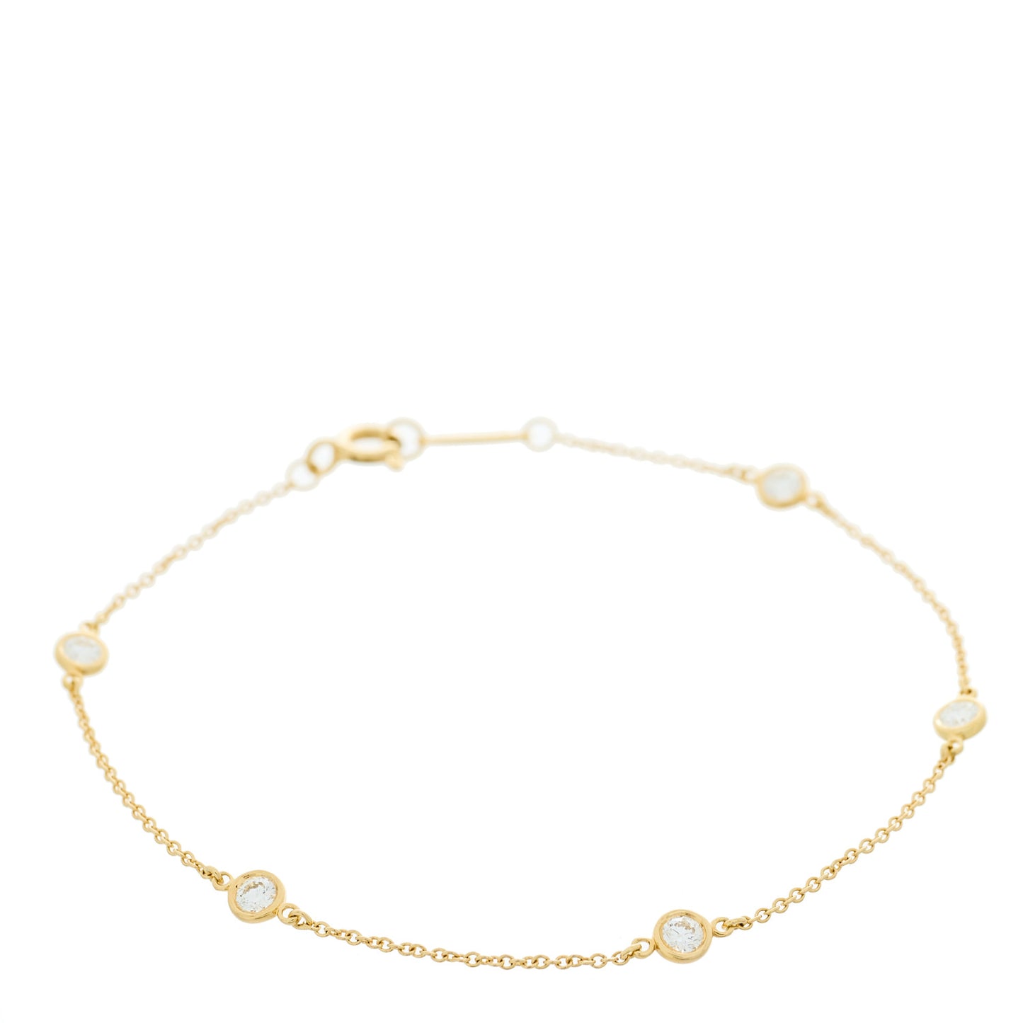 18K Yellow Gold Diamond .35ctw Elsa Peretti Diamonds by the Yard Station Bracelet