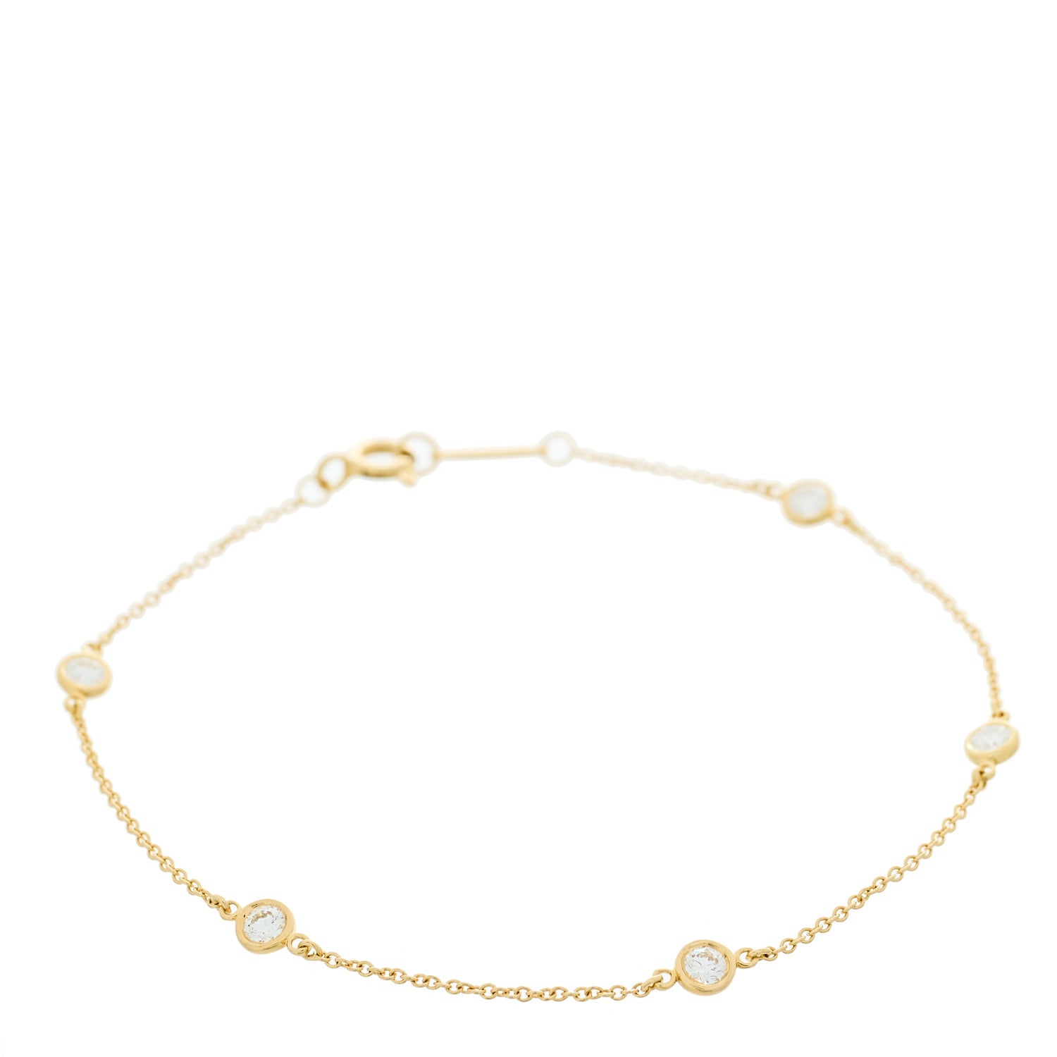 Tiffany 18K Yellow Gold Diamond .35ctw Elsa Peretti Diamonds by the Yard Station Bracelet 1 of 5