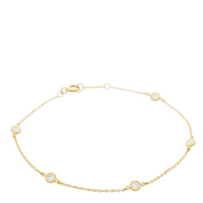 Tiffany 18K Yellow Gold Diamond .35ctw Elsa Peretti Diamonds by the Yard Station Bracelet 1 of 5
