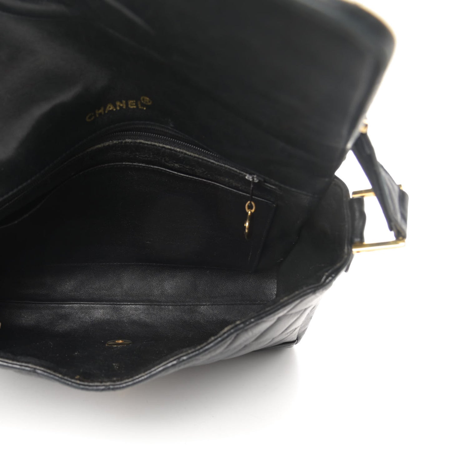 Lambskin Quilted CC Flap Shoulder Bag Black