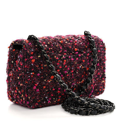 Chanel Tweed Quilted Mini Rectangular Flap Pink Multicolor 3 of 11
