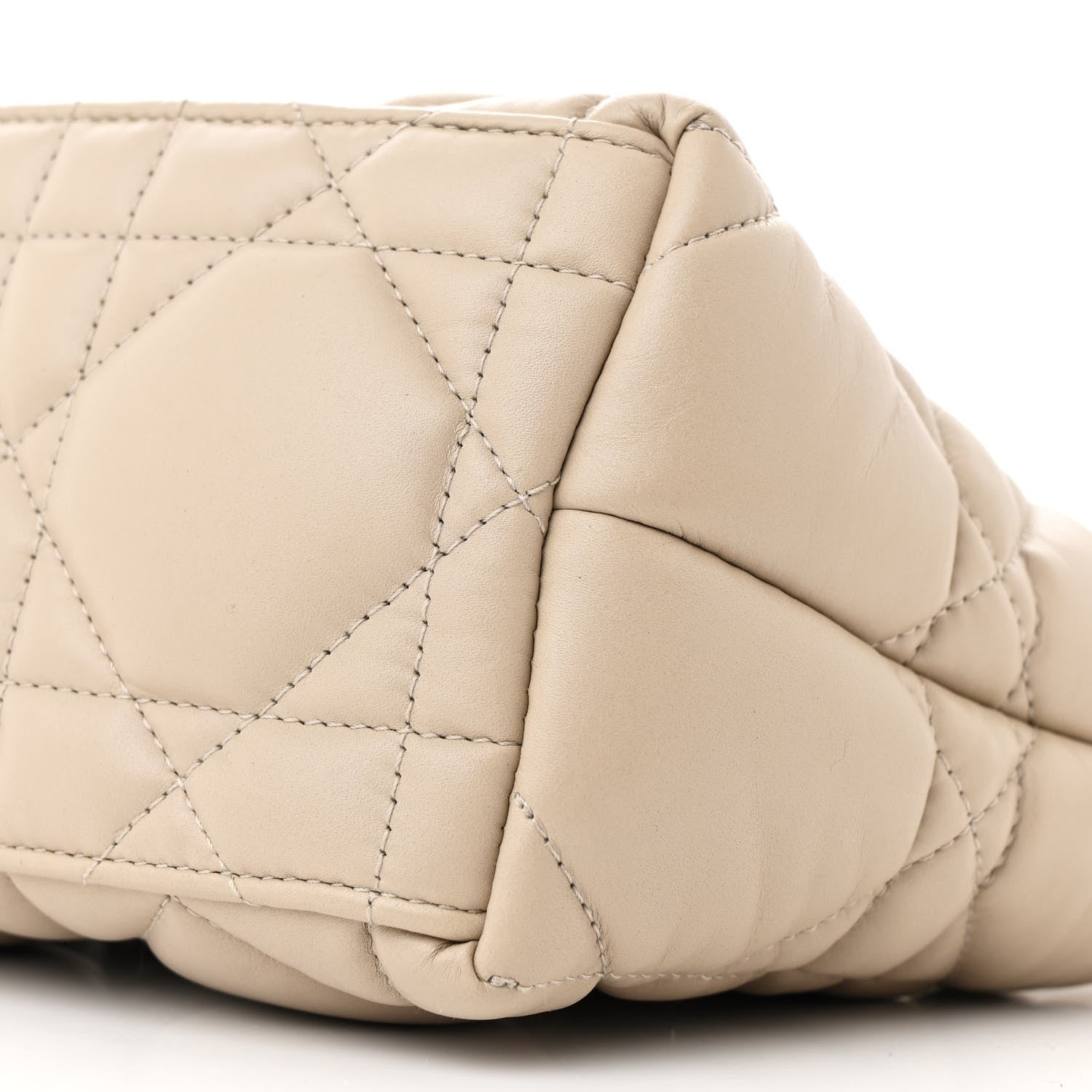 Christian Dior Calfskin Macrocannage Medium Diortravel Nomad Pouch Sand 10 of 10