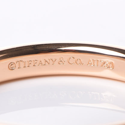 Tiffany 18K Rose Gold Diamond 3mm Logo Band Ring 56 7.75 4 of 5