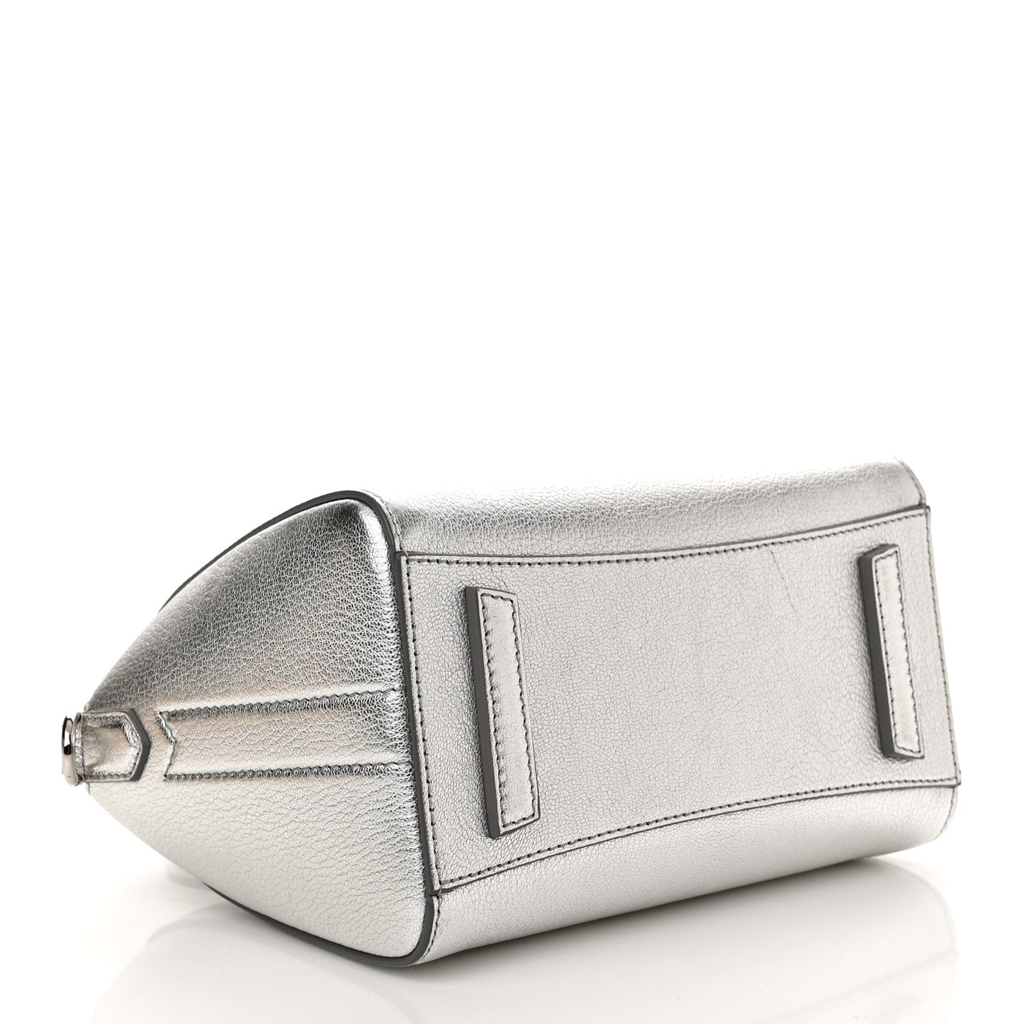 Metallic Sugar Goatskin Mini Antigona Silver