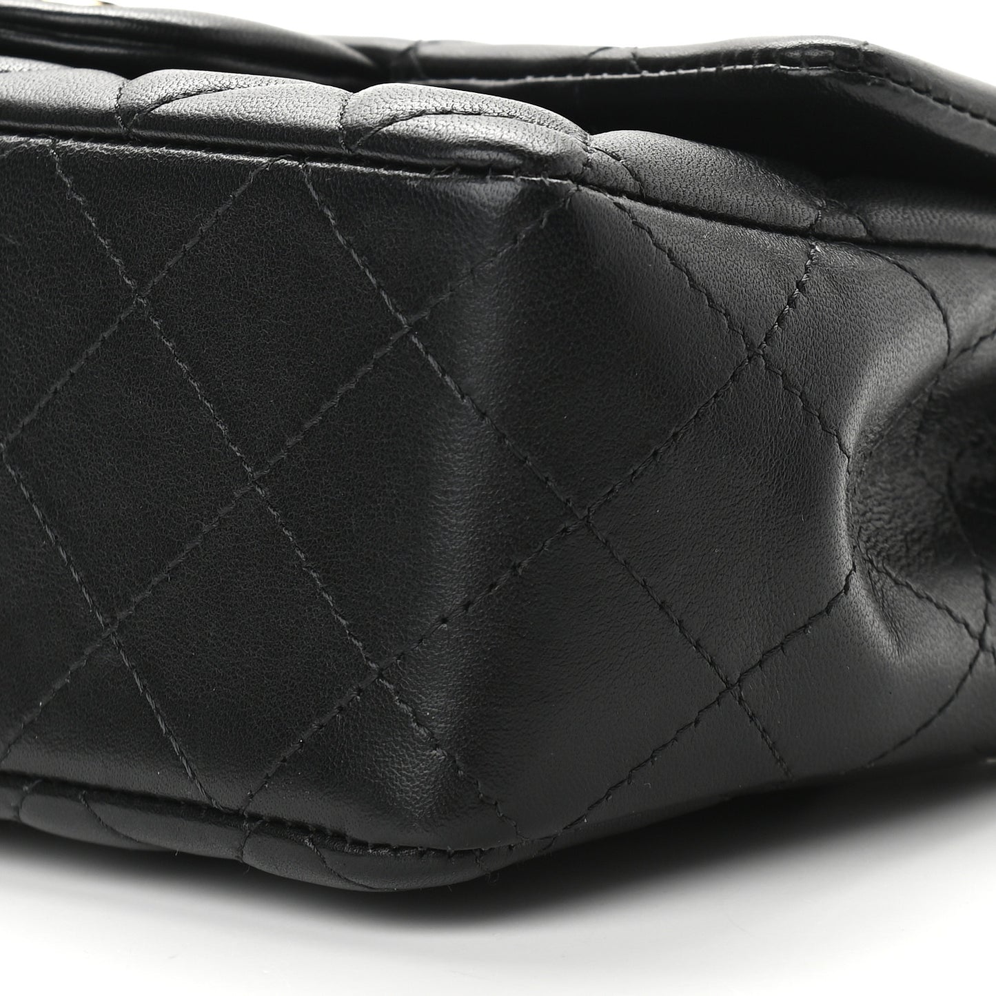 Lambskin Quilted Mini Rectangular Flap Black