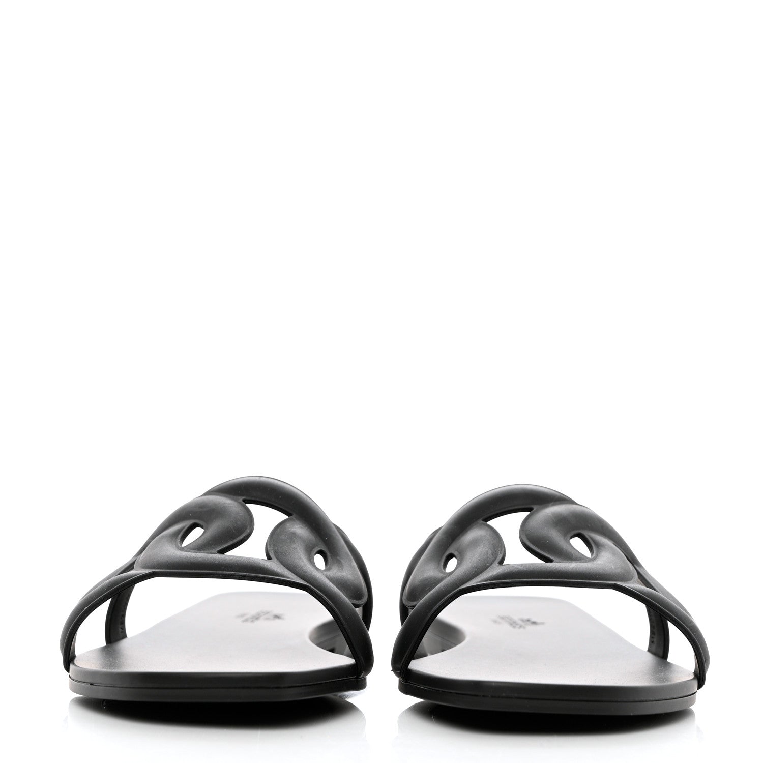 Hermes Rubber Aloha Sandals 39 Black 2 of 10