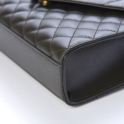Saint Laurent Grain De Poudre Textured Mixed Matelasse Triquilt Medium Monogram Satchel Army Green 10 of 10