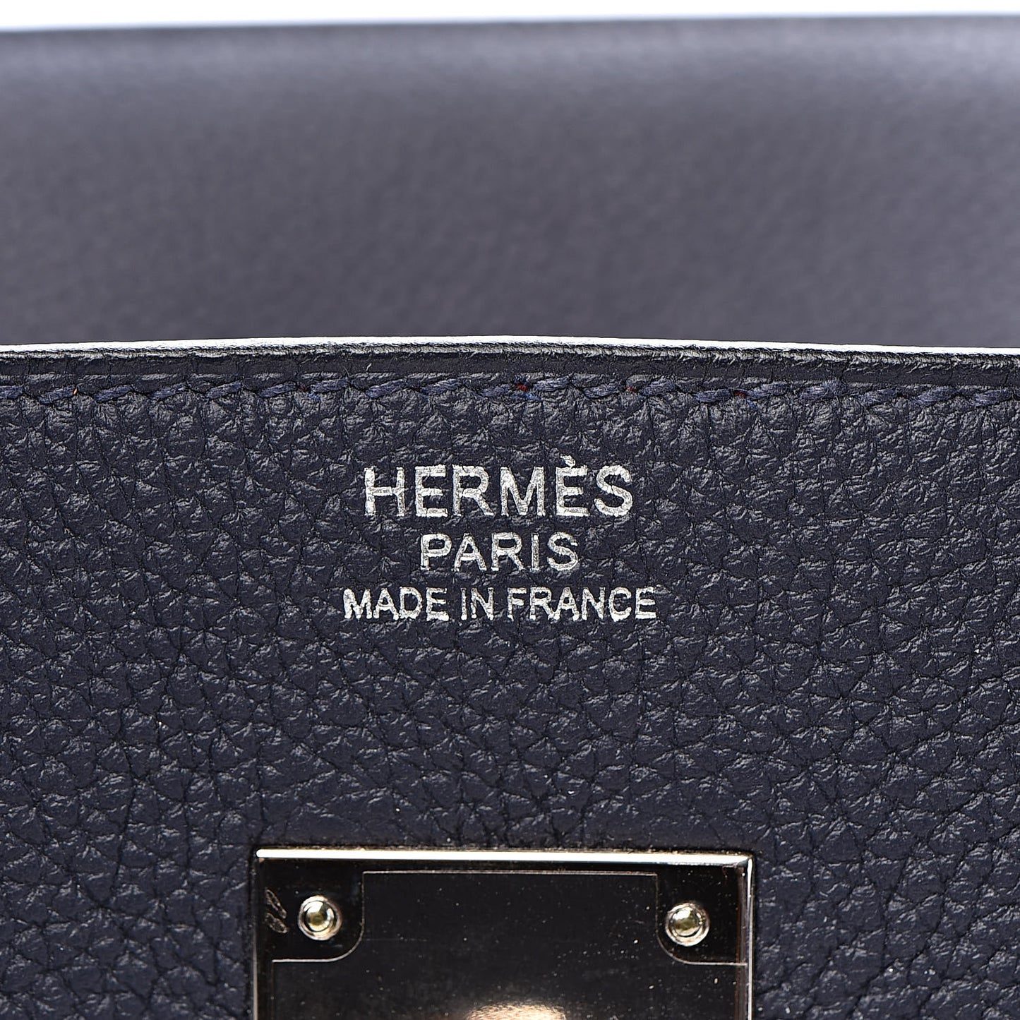 Togo Birkin Verso 30 Bleu Nuit Orange Poppy