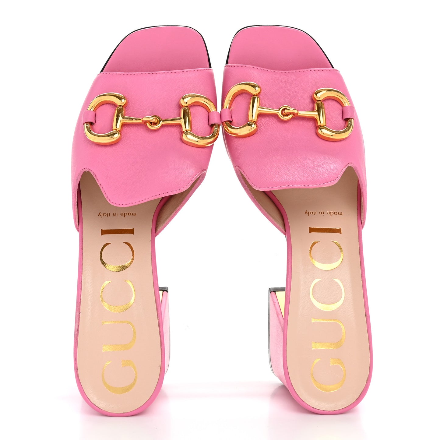 Nappa Horsebit 75mm Slide Sandals 37 Pink