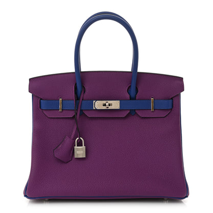 Hermes Togo Horseshoe Birkin 30 Anemone Blue Electrique 1 of 13