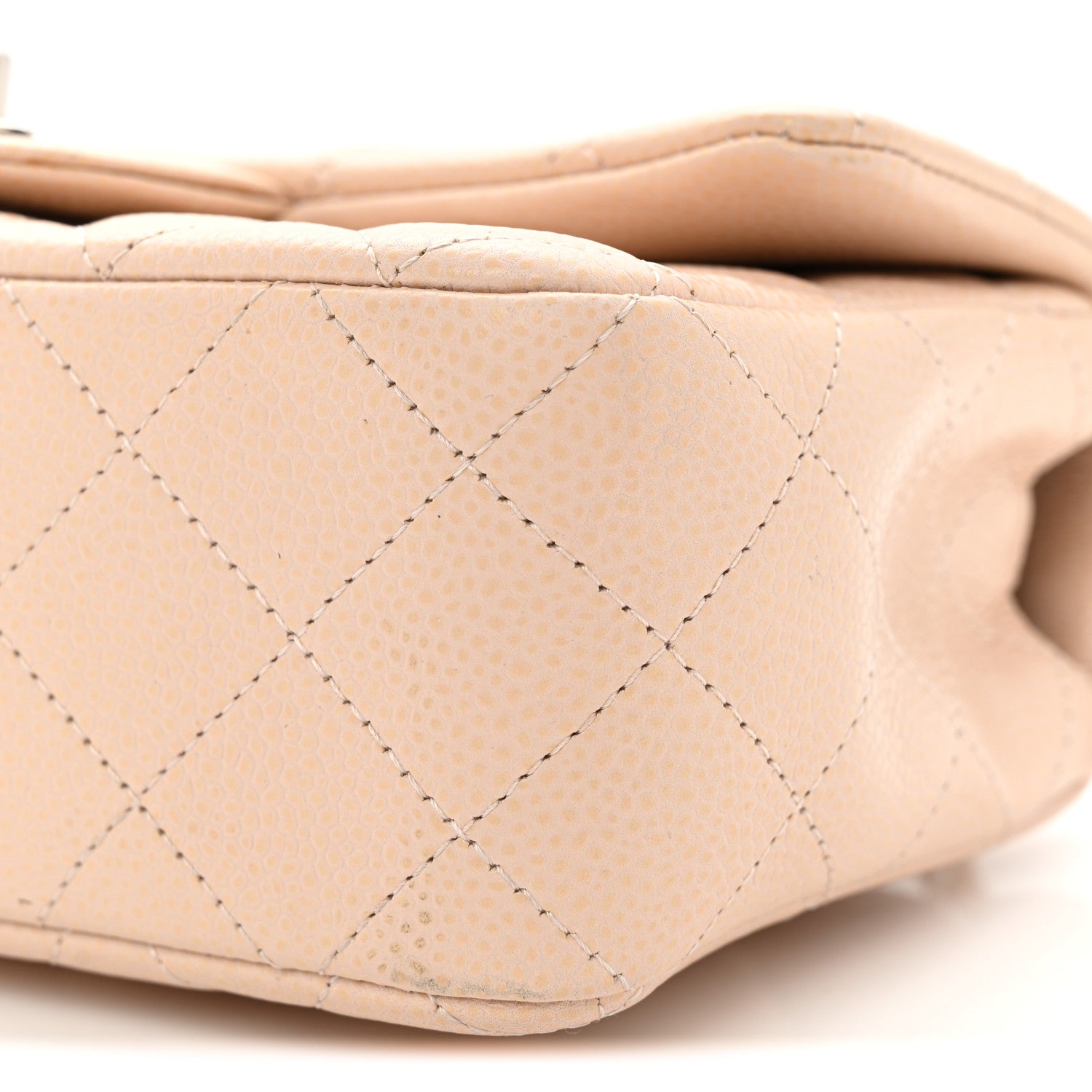 Chanel Caviar Quilted Mini Rectangular Flap  Light Beige 10 of 13