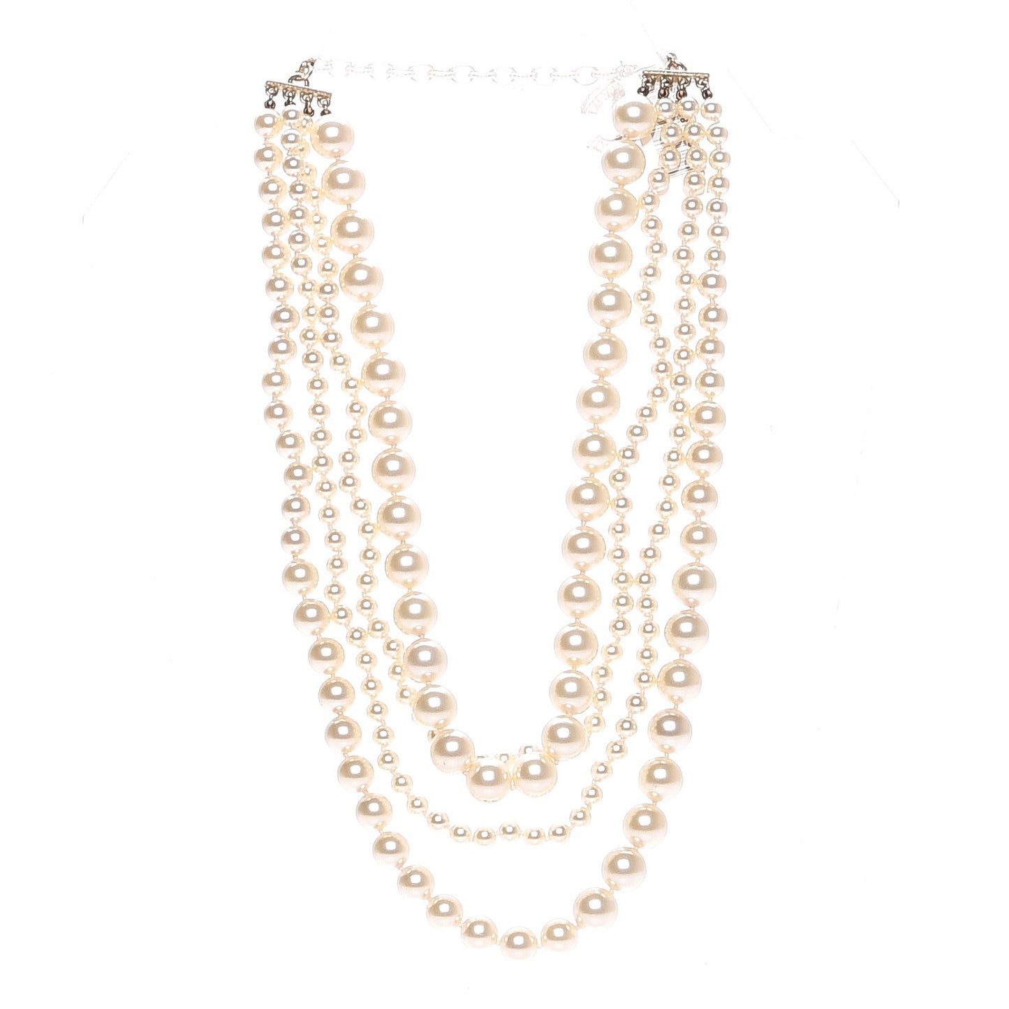 Pearl CC Multistrand Necklace Gold