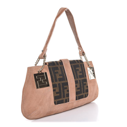 Fendi Suede Zucca Baguette Pink 3 of 13