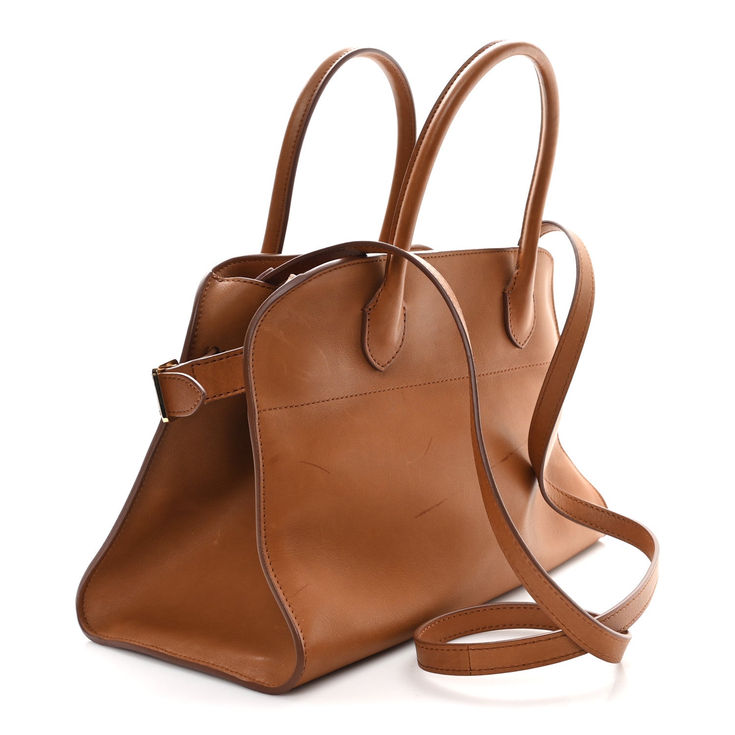 The Row Polished Saddle Calfskin Soft Margaux 12 Cuir 3 of 11