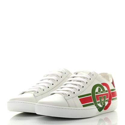 Gucci Calfskin Interlocking G Womens New Ace Sneakers 36 White Red Flame Green 3 of 7