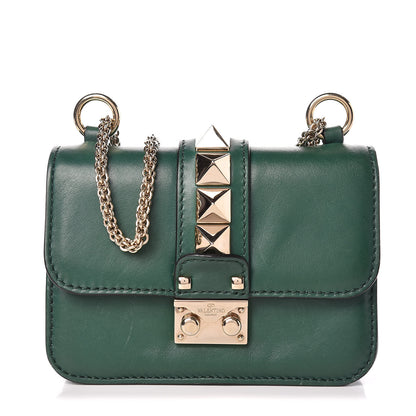 Valentino Garavani Vitello Mini Glam Lock Rockstud Flap Green 1 of 11