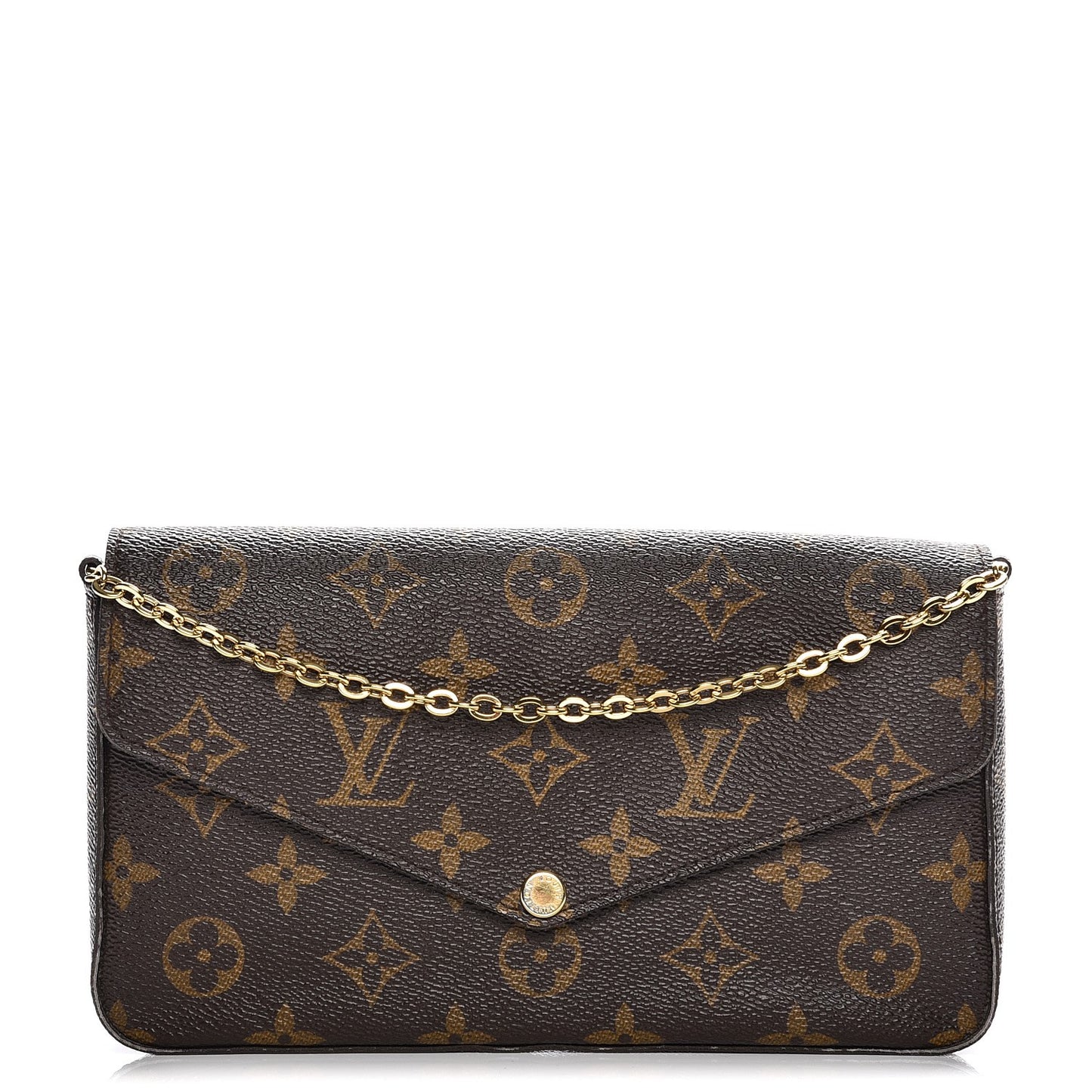 Monogram Pochette Felicie Chain Wallet Fuchsia