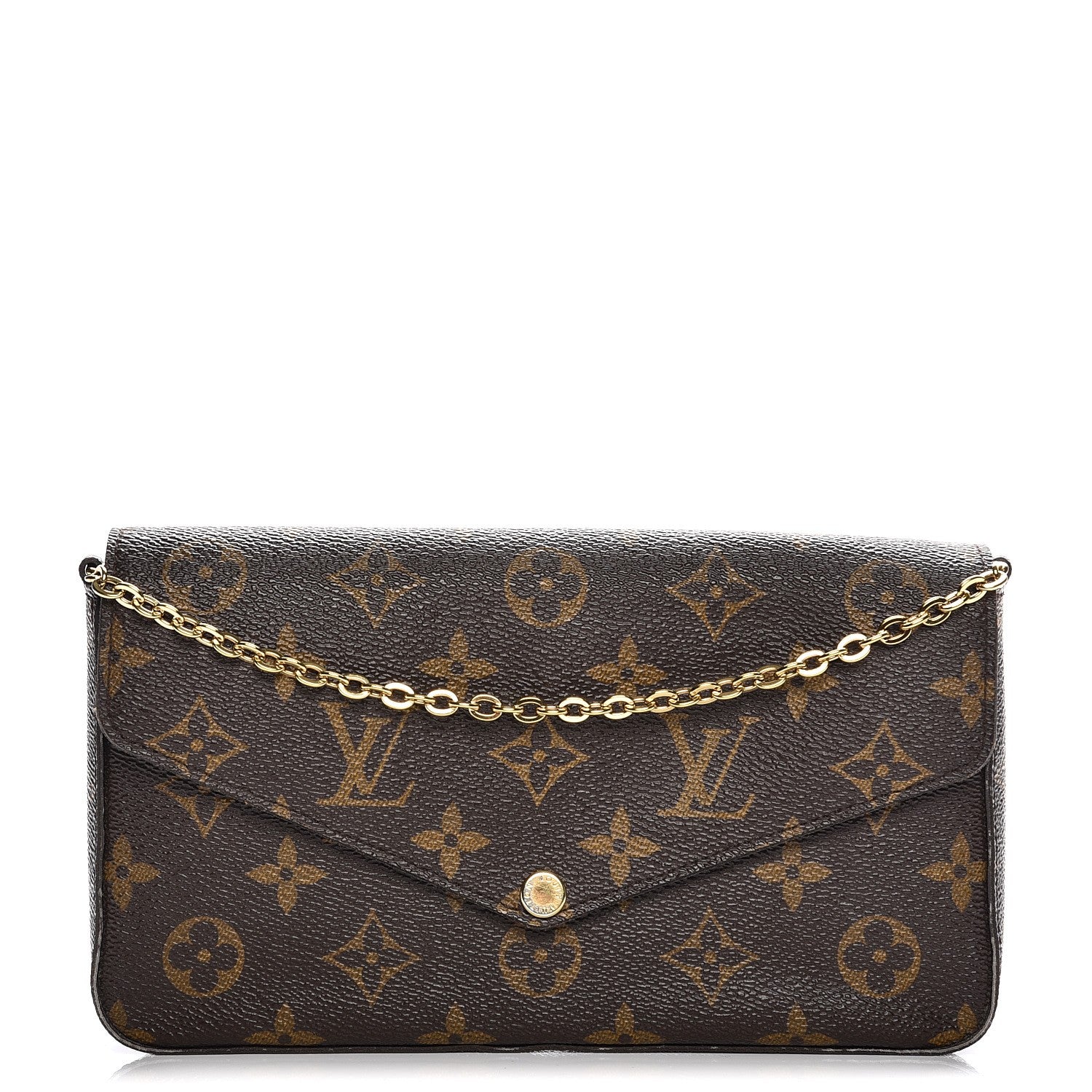 Louis Vuitton Monogram Pochette Felicie Chain Wallet Fuchsia 1 of 13
