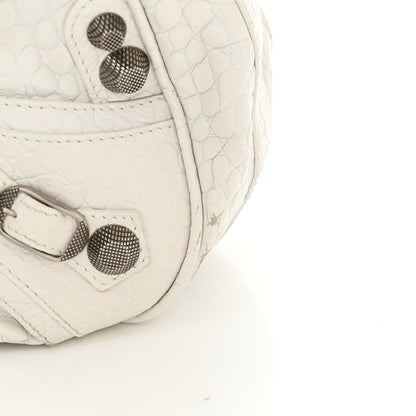 Balenciaga Extra Supple Calfskin Crocodile Embossed Medium Le Cagole Shoulder Bag White 13 of 18