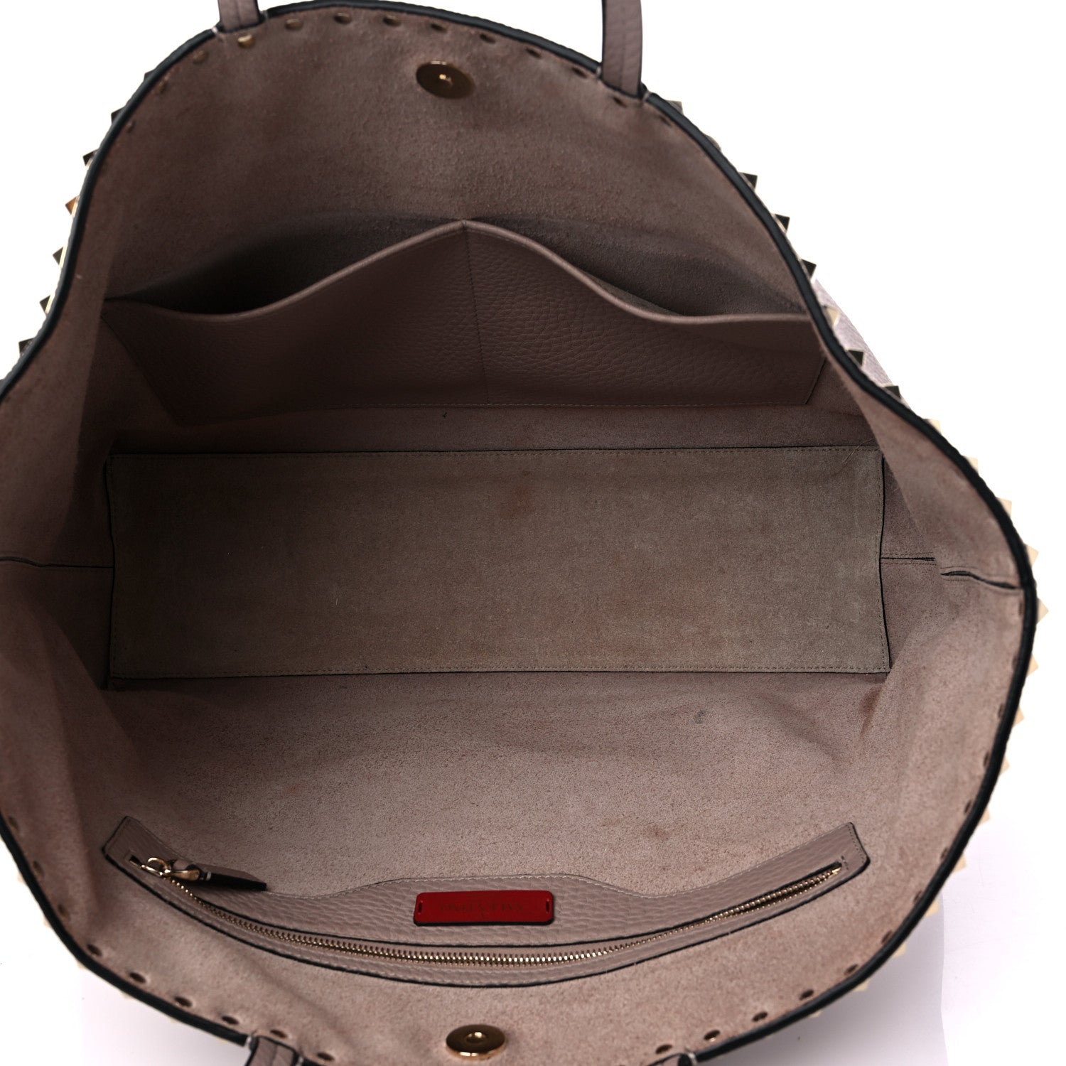 Valentino Garavani Grained Calfskin Rockstud Shoulder Tote Poudre 5 of 14
