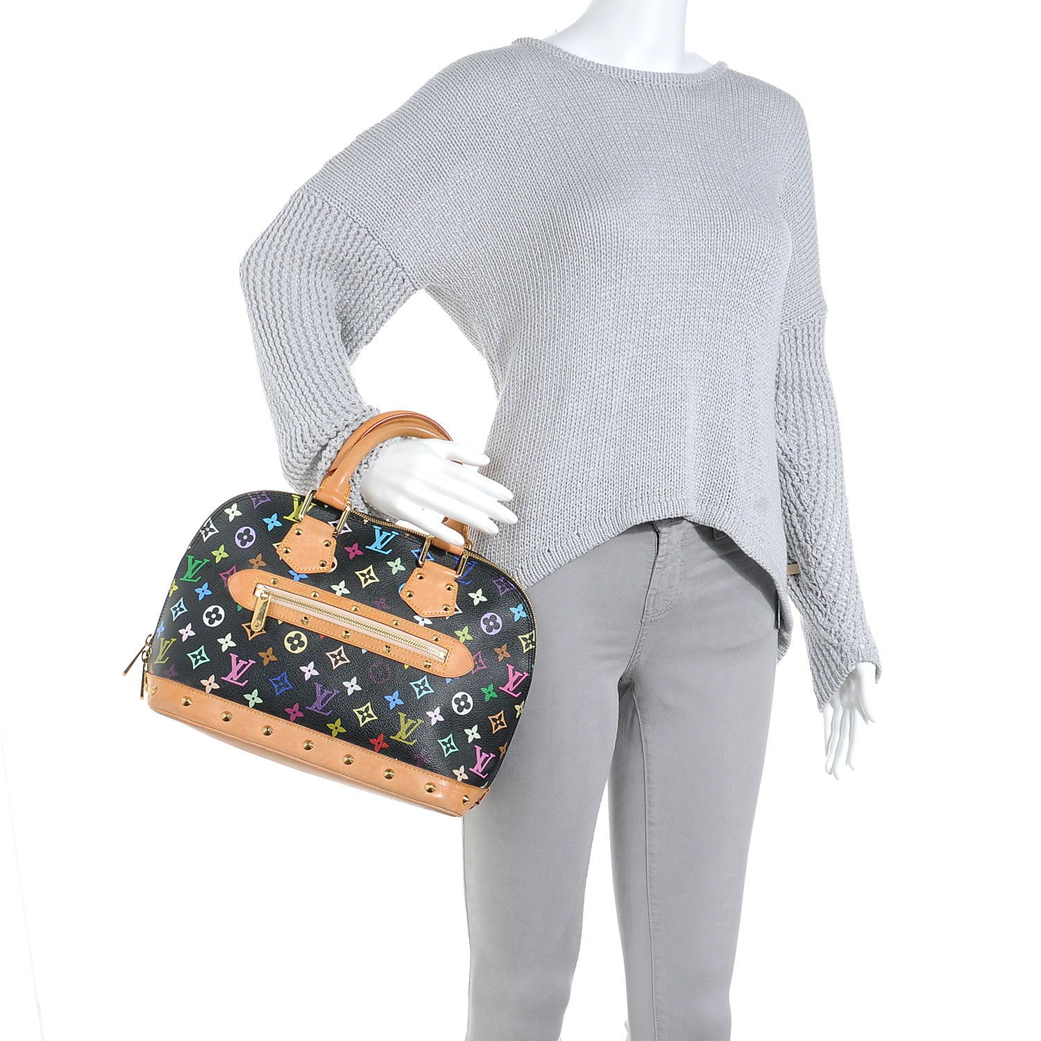 Louis Vuitton Monogram Multicolor Alma Black 2 of 10