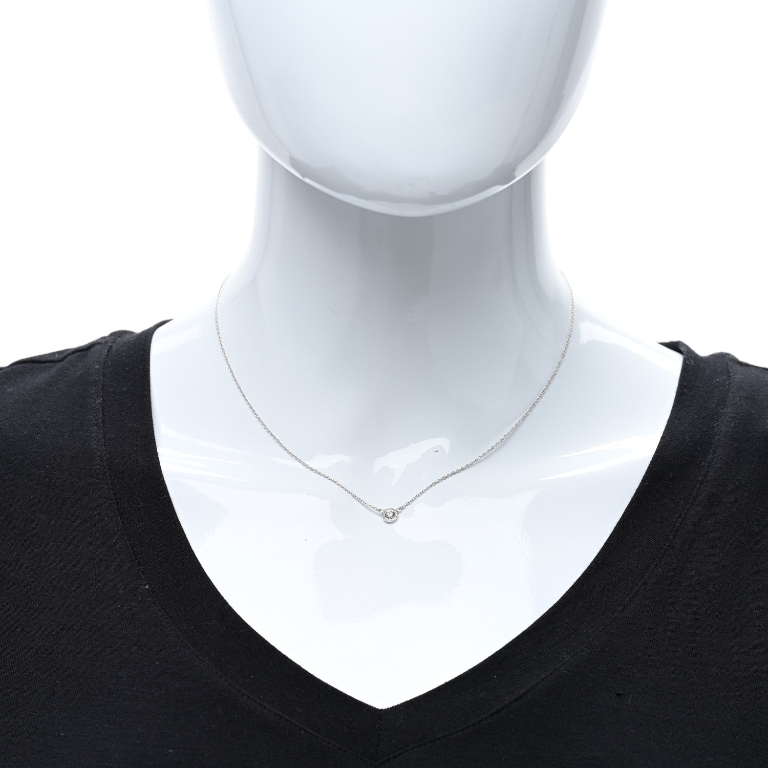 Tiffany Platinum Diamond .23ct Elsa Peretti Diamonds by the Yard Pendant Necklace 3 of 5