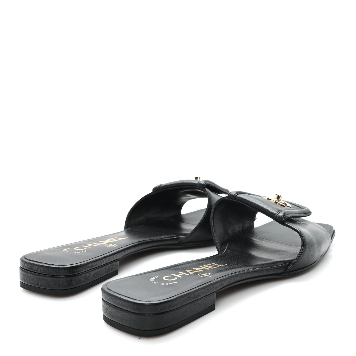 Chanel Lambskin CC Turnlock Mules 36.5 Black 5 of 9