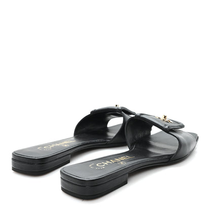 Chanel Lambskin CC Turnlock Mules 36.5 Black 5 of 9