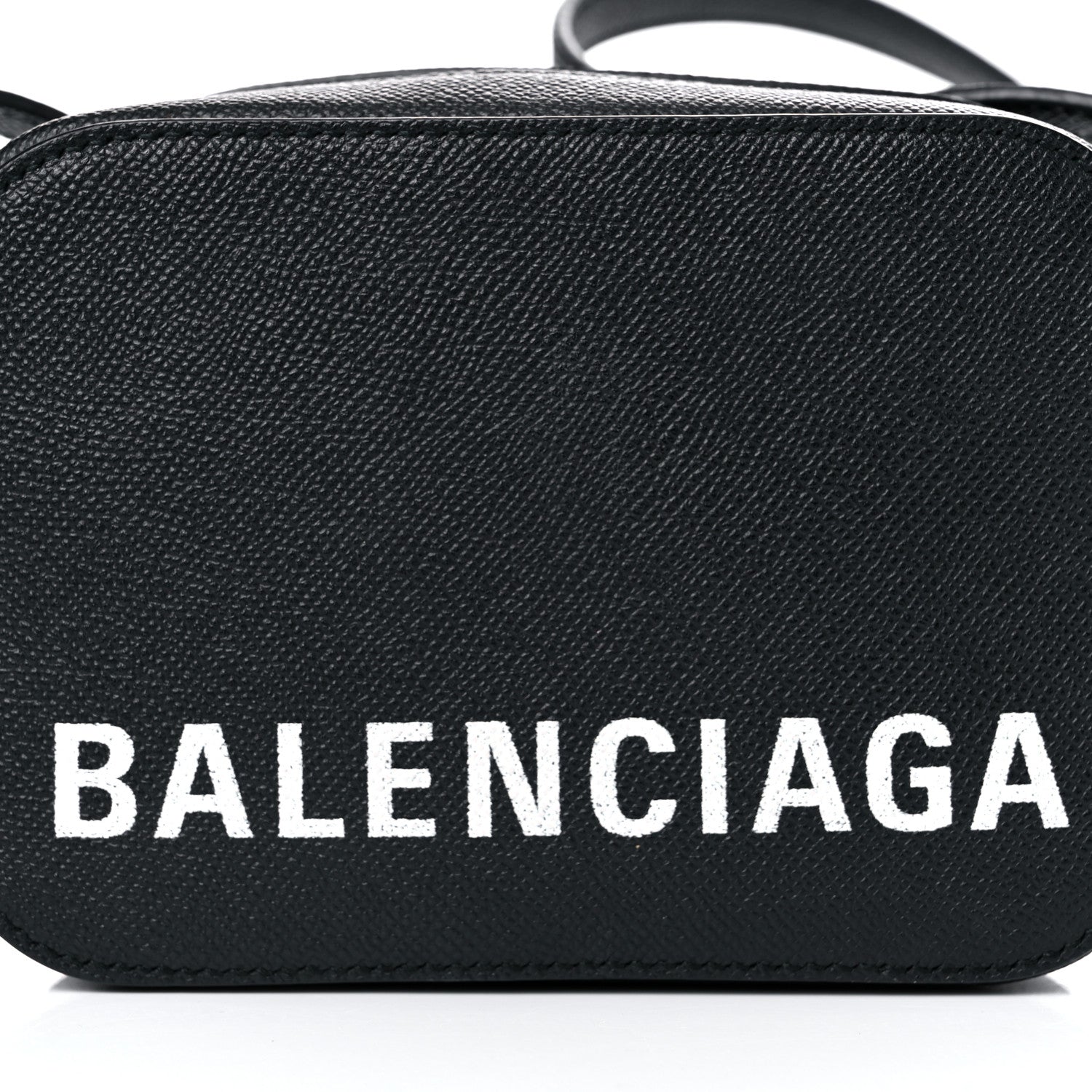 Balenciaga Signature Grained Calfskin Logo XS Ville Camera Bag Black White 10 of 10