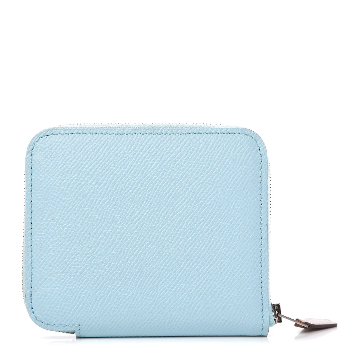 Hermes Epsom Silk'In Compact Wallet Bleu Zephyr 1 of 8