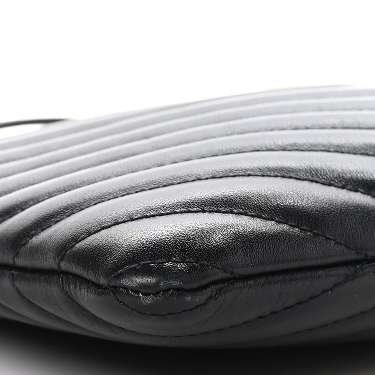 Saint Laurent Calfskin Matelasse Chevron Monogram A5 Wristlet Black 8 of 9