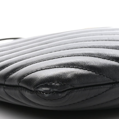 Saint Laurent Calfskin Matelasse Chevron Monogram A5 Wristlet Black 8 of 9