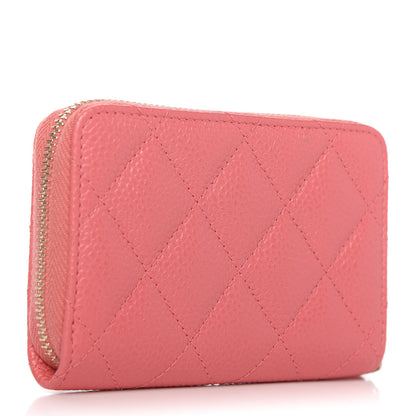 Chanel Caviar Quilted Zip Coin Purse Pink 2 of 6