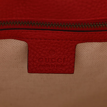Gucci Calfskin Small GG Marmont Top Handle Bag Vulcanic Red 5 of 9