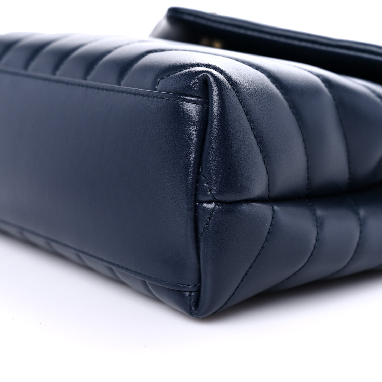 Saint Laurent Calfskin Y Quilted Monogram Small Loulou Chain Satchel Denim Brut 9 of 10